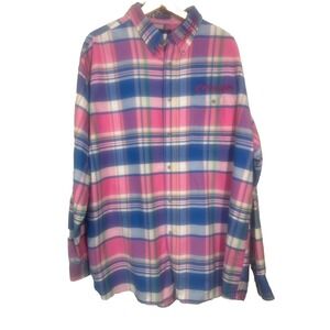 Wrangler Tough Enough To Wear Pink Plaid Long Sleeve XXL Breast Cancer Awareness